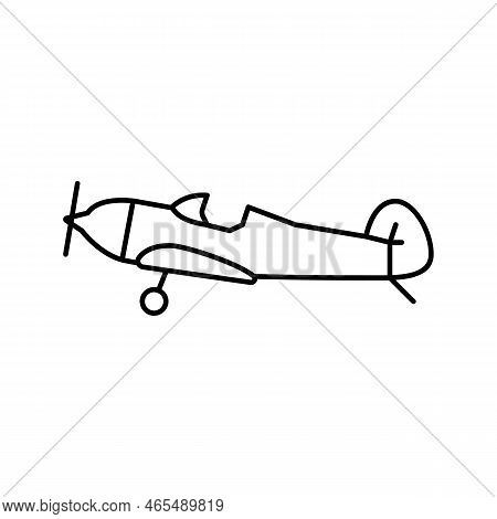 Monoplane Airplane Aircraft Line Icon Vector. Monoplane Airplane Aircraft Sign. Isolated Contour Sym