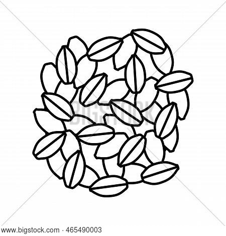 Barley Grain Pile Unpeeled Line Icon Vector. Barley Grain Pile Unpeeled Sign. Isolated Contour Symbo