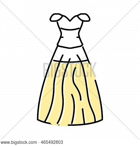 Ballgown Bride Dress Color Icon Vector. Ballgown Bride Dress Sign. Isolated Symbol Illustration