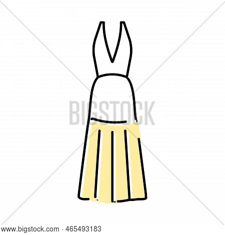 Halter Wedding Dress Color Icon Vector. Halter Wedding Dress Sign. Isolated Symbol Illustration
