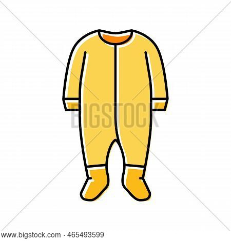 Footie Outfit Baby Cloth Color Icon Vector. Footie Outfit Baby Cloth Sign. Isolated Symbol Illustrat