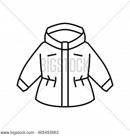 Neck Romper Girl Baby Cloth Line Icon Vector. Neck Romper Girl Baby Cloth Sign. Isolated Contour Sym