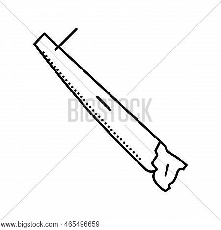 Crosscut Hand Saw Line Icon Vector. Crosscut Hand Saw Sign. Isolated Contour Symbol Black Illustrati
