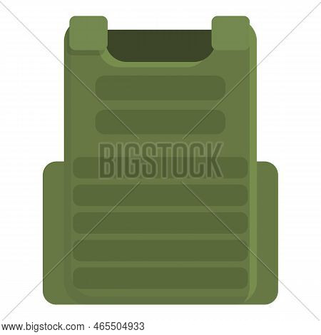 Green Vest Icon Cartoon Vector. Police Proof. Army Kevlar