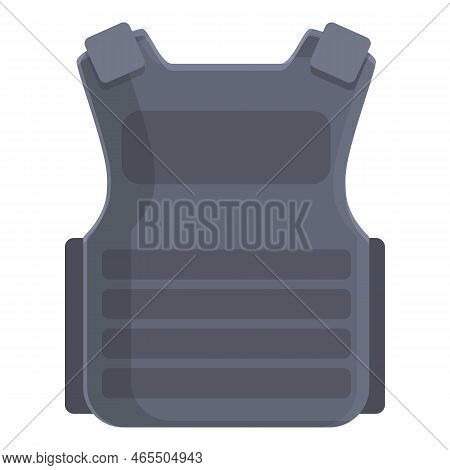 Textile Vest Icon Cartoon Vector. Bullet Proof. Army Armor