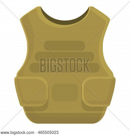 Security Vest Icon Cartoon Vector. Armor Kevlar. Assault Proof