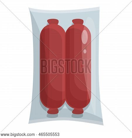 Sausage Vacuum Bag Icon Cartoon Vector. Food Pack. Ice Package