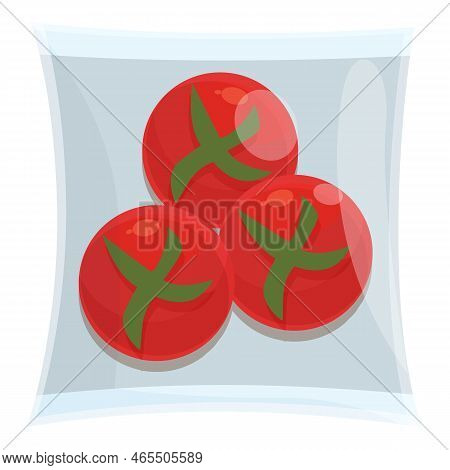 Tomato Vacuum Bag Icon Cartoon Vector. Food Pack. Storage Pouch