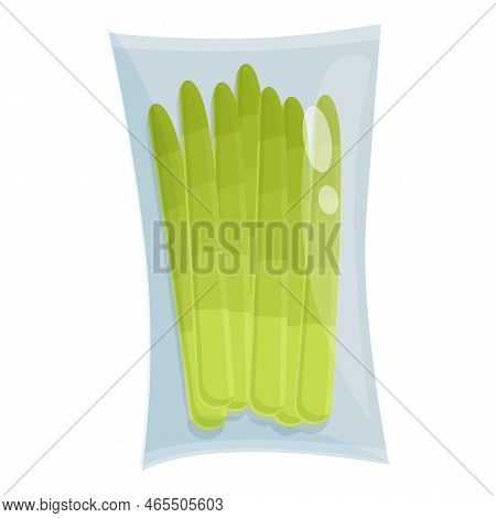 Salad Vacuum Bag Icon Cartoon Vector. Food Pack. Foil Snack