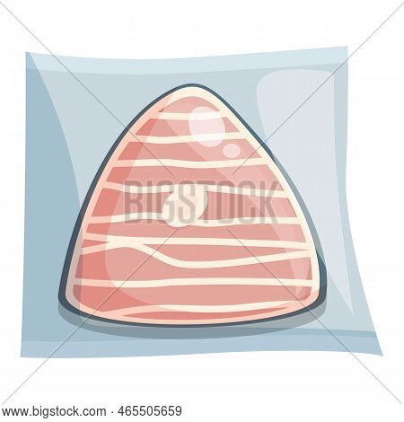 Raw Fish Icon Cartoon Vector. Plastic Bag. Vacuum Pack