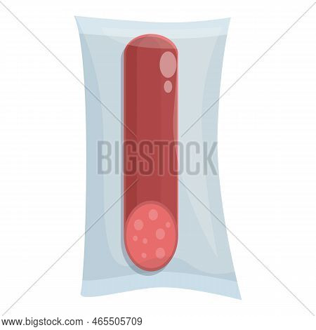 Fresh Sausage Icon Cartoon Vector. Plastic Bag. Transparent Pack
