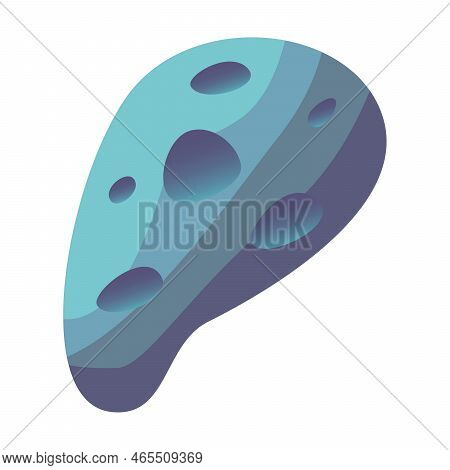 Meteorite, Comet, Space Stone. Cartoon Vector Illustration. Colorful Asteroid. Space Crater, Game Co