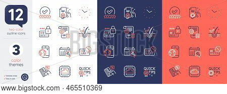 Set Of Credit Card, Mobile Internet And Rating Stars Line Icons. Include Lock, Quick Tips, Certifica