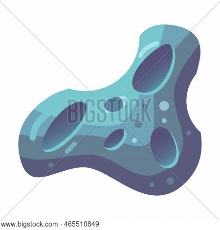 Meteoroid Or Comet Cartoon Vector Illustration. Colorful Asteroid. Space Crater, Game Concept