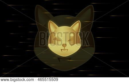 Shiba Virtual Currency Visuals On A Colorful Background. 3d Illustrations.