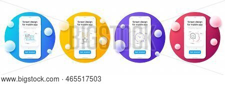 Minimal Set Of Online Survey, Winner Medal And 24 Hours Line Icons For Web Development. Phone Ui Int