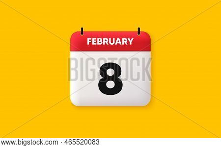 Calendar Date 3d Icon. 8th Day Of The Month Icon. Event Schedule Date. Meeting Appointment Time. Age