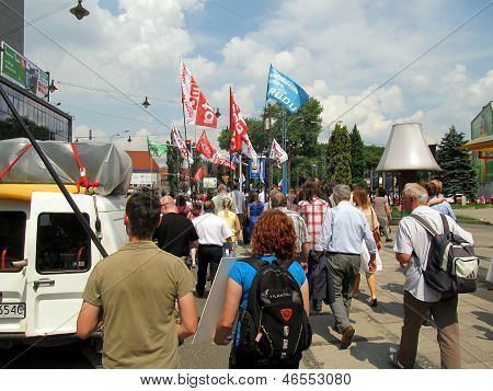 Gliwice, Polsko - červen 09: Ii Gliwice pochod pro život a rodinu na 9 června 2013, Gliwice
