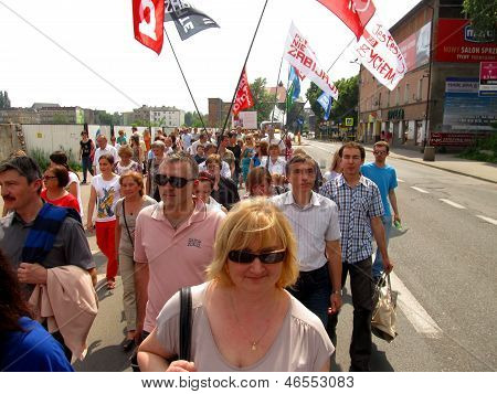 Gliwice, Polsko - červen 09: Ii Gliwice pochod pro život a rodinu na 9 června 2013, Gliwice