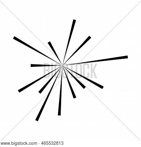 Black Black Lines Form Rays. Technology Movement. Space Pattern. Vector Illustration. Stock Image.