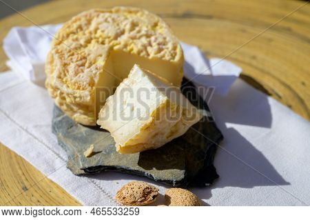 Tasting Of Local Portuguese Matured Cheese Queijo Serpa,  Setubal Area, Portugal