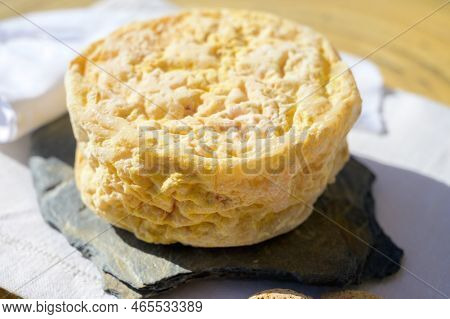 Tasting Of Local Portuguese Matured Cheese Queijo Serpa,  Setubal Area, Portugal