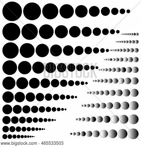 Small Circles Row Gradient. Geometric Texture. Simple Design. Vector Illustration. Stock Image.
