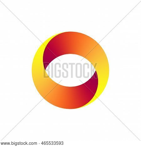 Orange Ribbon Circle For Banner Design. Vector Illustration. Stock Image.