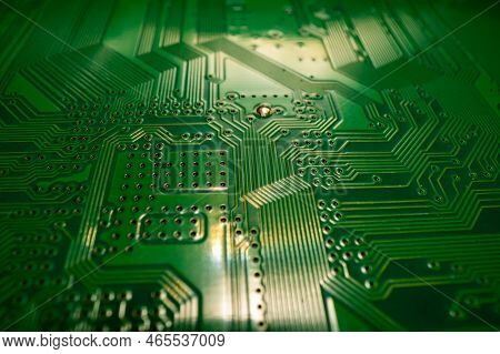 Circuit Board Background. Electronic Circuit Board Texture. Computer Technology, Digital Chip, Elect