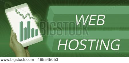 Conceptual Display Web Hosting. Business Idea Business Allowing Access To A Server To Store Data In 