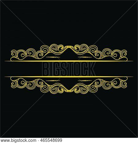 Vector Vintage Royal Title Border Or Text Frame Ornament Elements, Luxury Vintage Border Wedding Inv