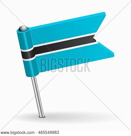 Botswanan Flag Map Pointer Layout. Vector Illustration.