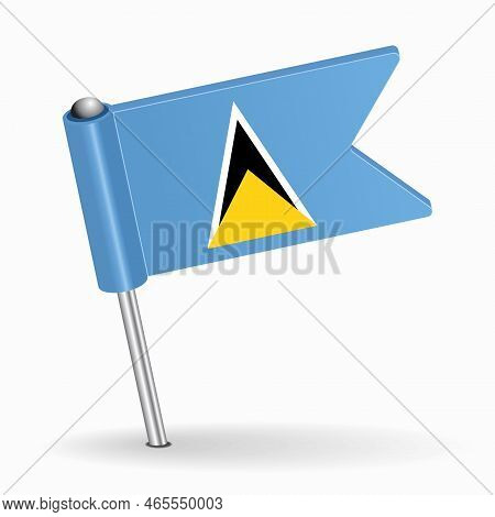 Saint Lucia Flag Map Pointer Layout. Vector Illustration.
