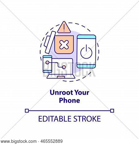 Unroot Your Phone Concept Icon. Factory Reset. Smartphone Safety. Remove Hacker Abstract Idea Thin L