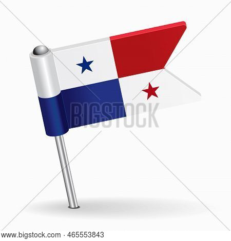 Panamian Flag Map Pointer Layout. Vector Illustration.