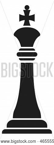 Chess King Icon. Black Game Figure. Ruler Symbol