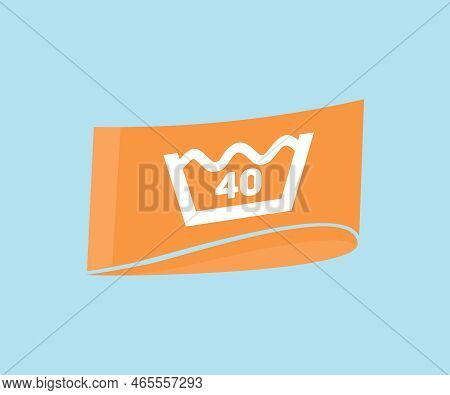 Wash At 40 Degree Label Logo Design. Water Temperature 40c. Laundry Washing, Laundry Concept Vector 
