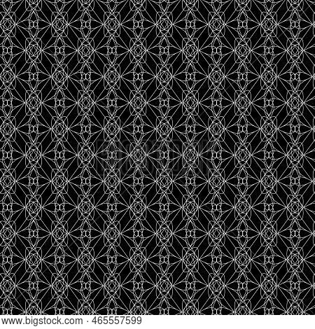 Abstract Bicolor Linear Lace Fabric Fashion Trend Pattern Simple Geometric Openwork Black And White 