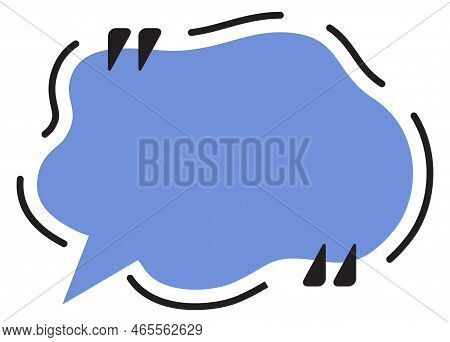 Blue Quote Frame. Comic Bubble. Empty Cloud