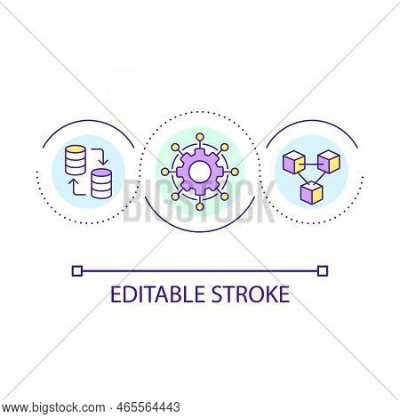 Package Management System Loop Concept Icon. Web Development Trend. Software Tool. Business Database
