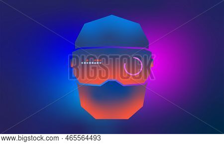 Webvr Goggle Banner. Nft Game Futuristic Lstyle