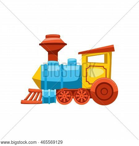 Toy Train For Kids Flat Vector Illustration. Toy Train For Children On White Background. Childhood, 