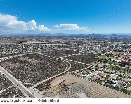 Aerial View Of Rancho Cucamonga, Located South Of The Foothills Of The San Gabriel Mountains And Ang
