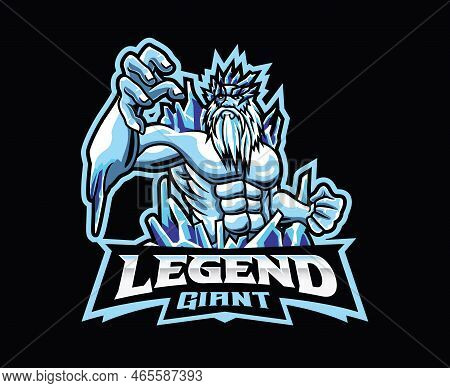 Ymir Mascot Logo Design. Ymir Norse Mythology Giant Vector Illustration. Logo Illustration For Masco