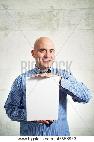 Forretningsmand Holding papir