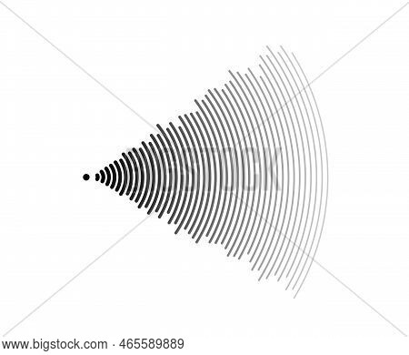 Sound Wave Signal. Radio Or Music Audio Concept. Epicentre Or Radar Icon. Radial Signal Or Vibration