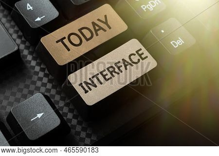 Conceptual Display Interface. Conceptual Photo Point Of Meeting And Communicating Between Two Struct