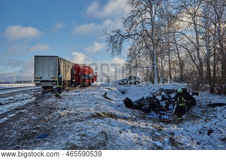 Сar Body After Accident On A Road