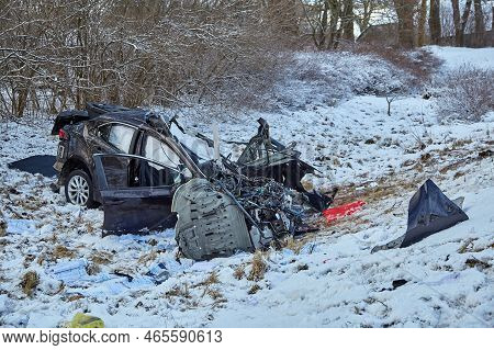 Сar Body After Accident On A Road