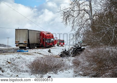 Сar Body After Accident On A Road